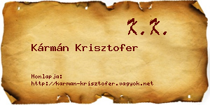 Kármán Krisztofer névjegykártya