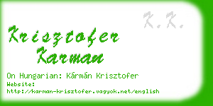 krisztofer karman business card