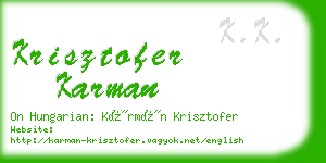 krisztofer karman business card